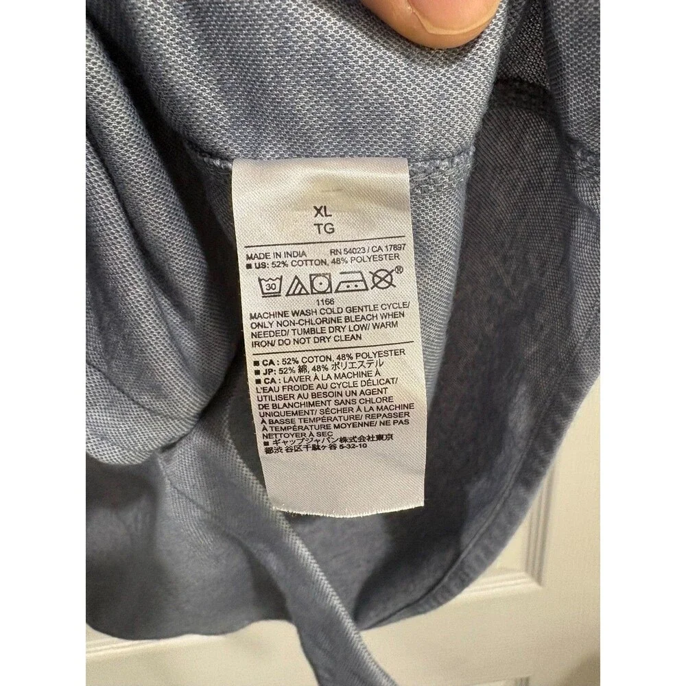 Banana Republic Slim Fit Polo Shirt Men's XL Blue Button Front Short Sleeve
